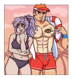 icingbomb: Beach Gothgal and BeachGuy (her