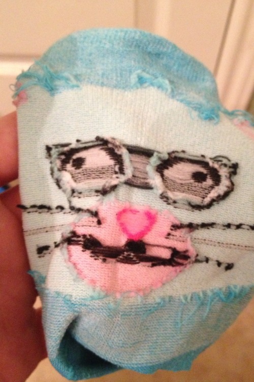 mad-decent-taco:So my girlfriends sock was lying on the ground inside out and I was afraid I’d wake 