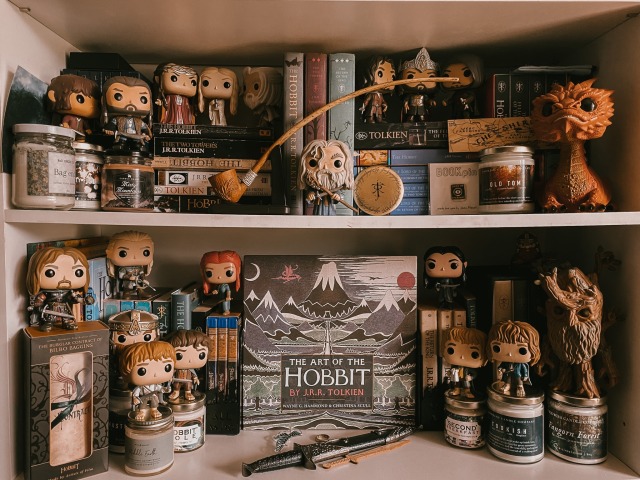 A photo of my Middle Earth bookshelf