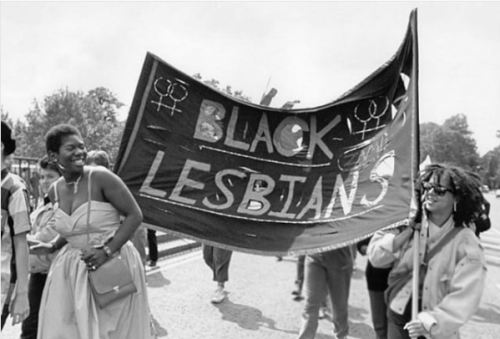 deltayouthnc: “BLACK LESBIANS,” Gay Pride Parade, London, United Kingdom, June 1985. Pho