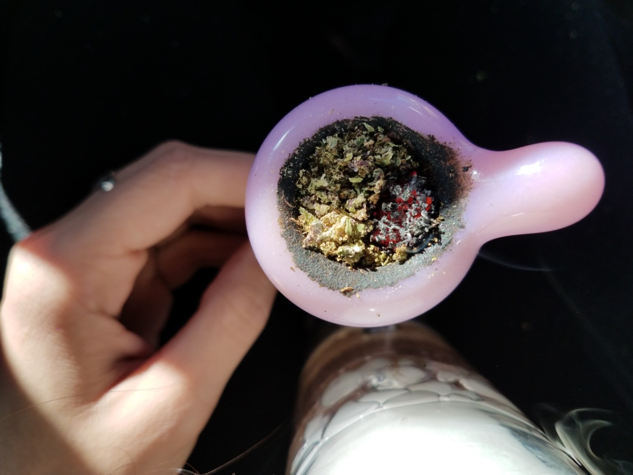 indica-illusions:  Two different kinds of bud &amp; kief topped underneath