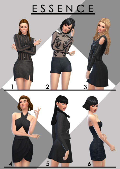 ♥ Essence ♥Total 6 poses for the Sims 4 gallery for first (zoom) and travel (mid)These