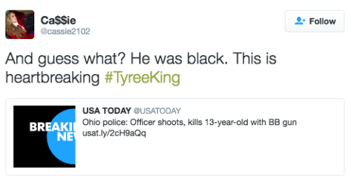 elegantbeardedchaoscollection:timemachineyeah:the-movemnt:13-year-old Tyree King shot and killed by 