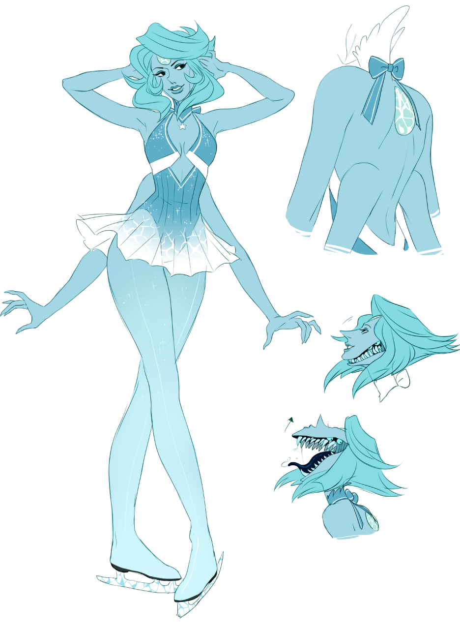 tons of people have asked for a pearl/lapis fusion and I couldnt think of a design
