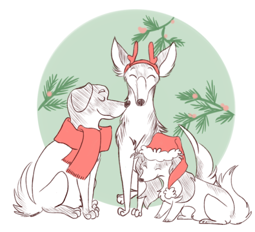 cickart:A drawing for @coloradohounds of their dogs angles! <3 Merry Christmas!Also go check out 