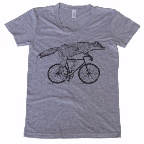 Womens FOX t shirt Bicycle shirt american apparel Tri-Blend screen printed tshirt s m l xl funny t s