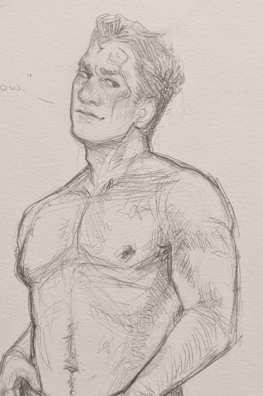 A Saucy-ish Sketch Of Cody That Had To Be Cropped (envision If You Will, His Fingers In The Waist Band