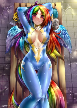 peprepme:  R18 humanized Rainbow Dash commission