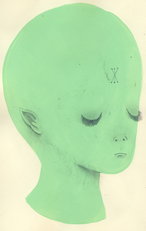 etteette:  etteette:  Ж this alien has been a pretty popular sticker before ~ i’ve reprinted it a few times and sold out and i think i will get more made if there is still a lot of interest ?? gouache/pencil   I reprinted the sticker!!! there are