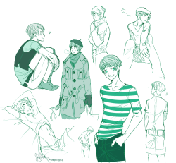 hubedihubbe:  I had a bunch of model!Nitori sketches I had forgotten about??