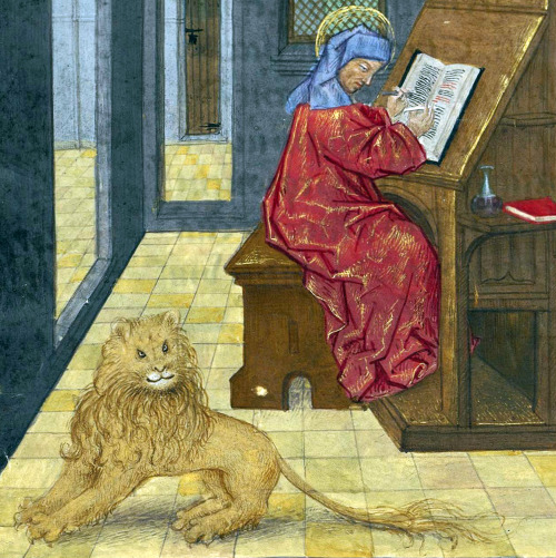 Lion of St. Mark Hours of Isabelle de Lalaing, Hainaut ca. 1490. BnF, Arsenal, ms. 1185, fol. 42v