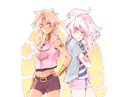 millieyre:  Genderbent..stuffThis is an old piece of mine, I did it last year although I was too nervous to upload it since it’s full of mistakes.But  thiefprincess told me to upload it since we were talking about how we thought Marik was a girl back