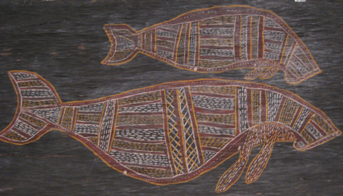 newguineatribalart:Aboriginal Art Animals Dugongs