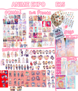 mookie000:  Here is my sloppy Anime Expo catalog!! I’ll be at E15!! and I may be taking a few digital sketch commissions! Ill only be taking cash~!