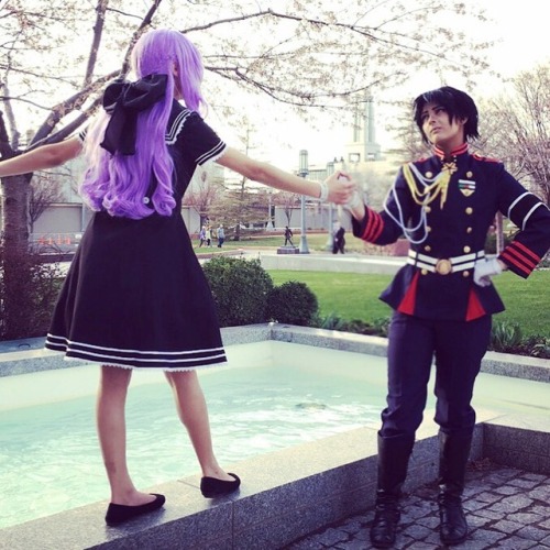 Guren and young Shinoa from the Guren light novels :)