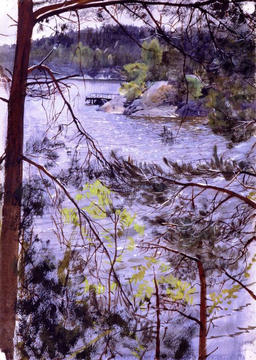 Anders Zorn - Kyrkviken bei Lidingö (1883)