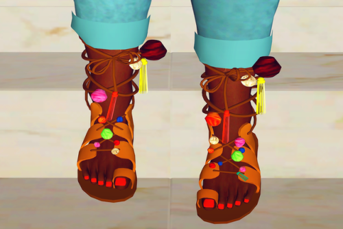                                            Pom Pom Sandals. Recolorable.. Not Morphed. (Due to mesh 