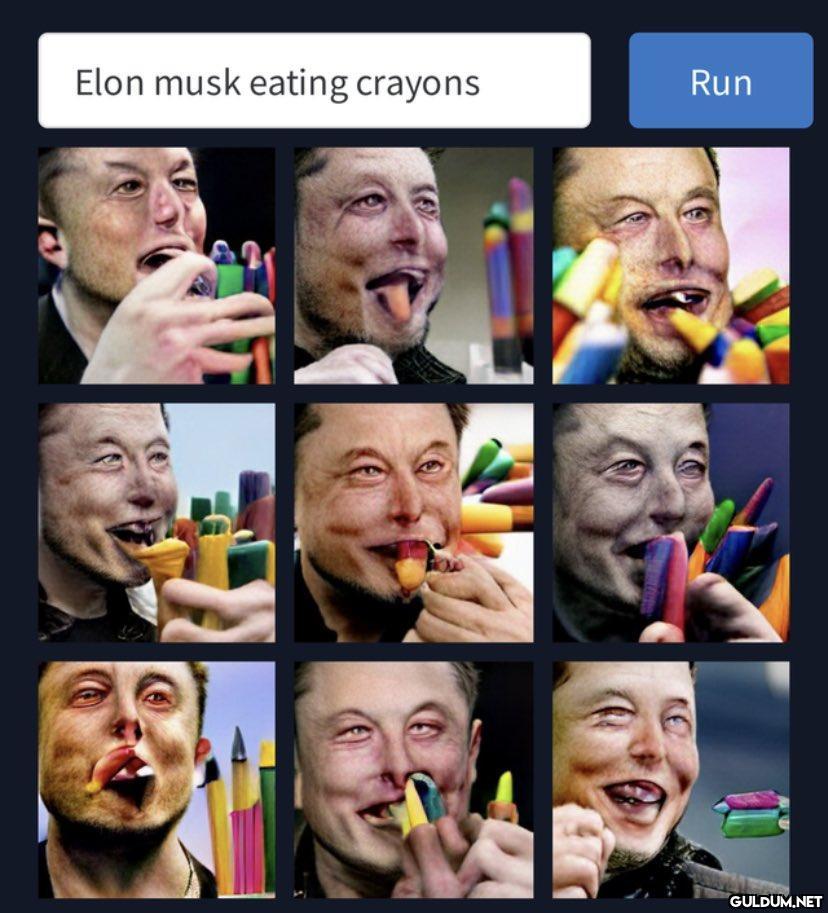 Elon musk eating crayons...