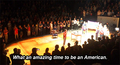 elizaschuyler: the first curtain call at Fun Home the musical after the Marriage Equality Ruling on 