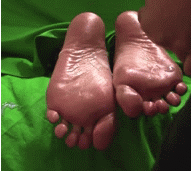 footfreak977:College art students Ann Put & Cas Gil volunteer for a class “art project” unaware 