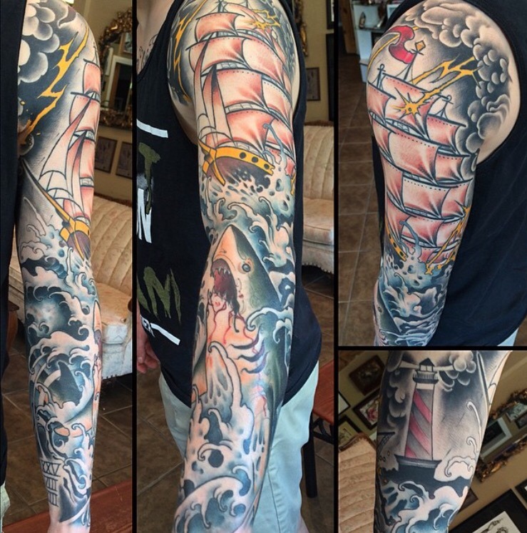  — Nautical themed sleeve Submit Your Tattoo Here:...