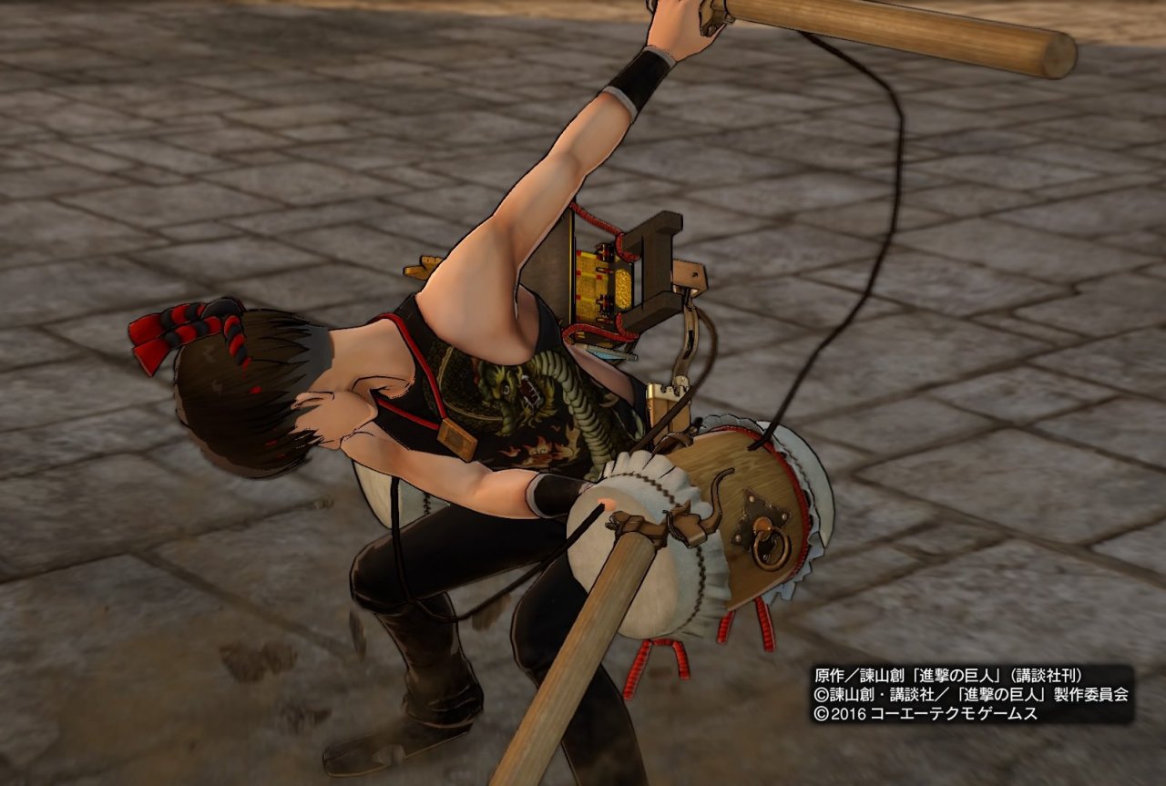 Levi in his “Festival” DLC costume in the KOEI TECMO Shingeki no Kyojin Playstation