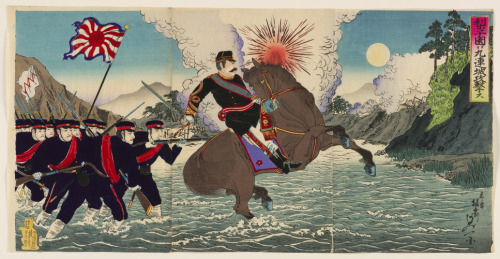 slam-asian: Advancing from Liziyuan to Attack Jiuliancheng, Watanabe Nobukazu, 1894, Saint Louis Art