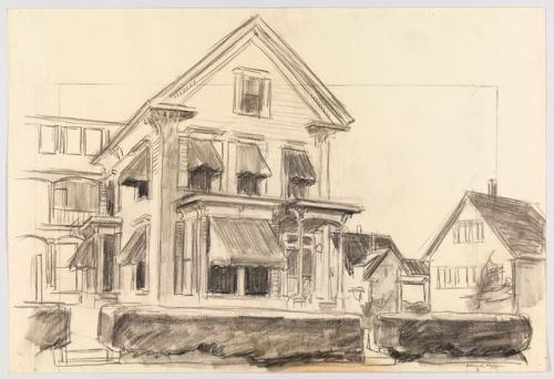 Study, Rooms for Tourists     -    Edward Hopper , 1945.American, 1882-1967chalk and charcoal on pap