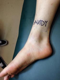 Fuckyeahtattoos:  Pretty Self Explanatory: Andy From The Toy Story Series. I Wanted
