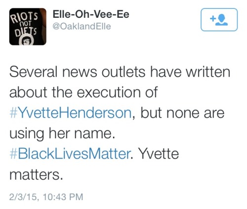 america-wakiewakie:Yvette Henderson, a young black woman between the age of 25-30, was summarily exe