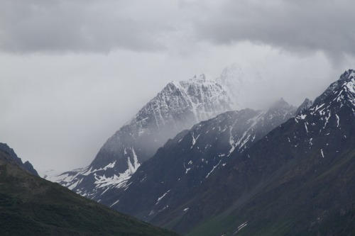 highways-are-liminal-spaces: Changing light and weather on the road from Anchorage to Paxson, Alaska