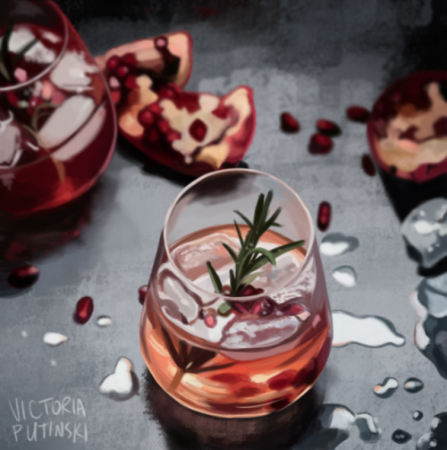 incaseyouart:I wanted to try painting some food, glass and liquid~ OG image