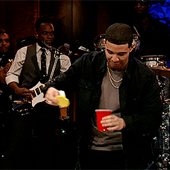 aubreygifs:  Beer Hockey with Drake 