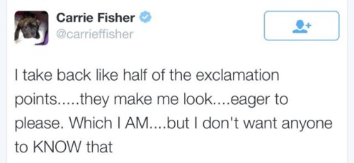 agentdaisymaximoff: agentromanoffsir: some carrie fisher tweets to brighten your day I miss her