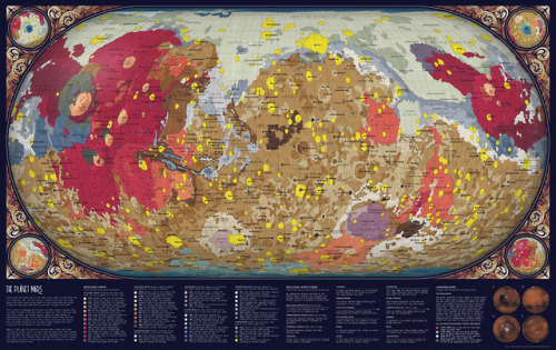 tabletopwhale: This week’s space map is a geologic map of Mars! You can read more about the sc