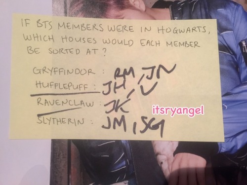 bkayl: Namjoon ended every debate about hogwarts houses and bts members [@itsryangel]