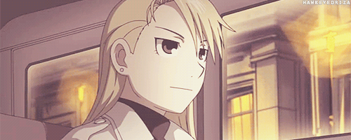 hawkeyedriza:Royai Moments [part 39/∞]featuring the many ways Riza Hawkeye looks at Roy Mustang