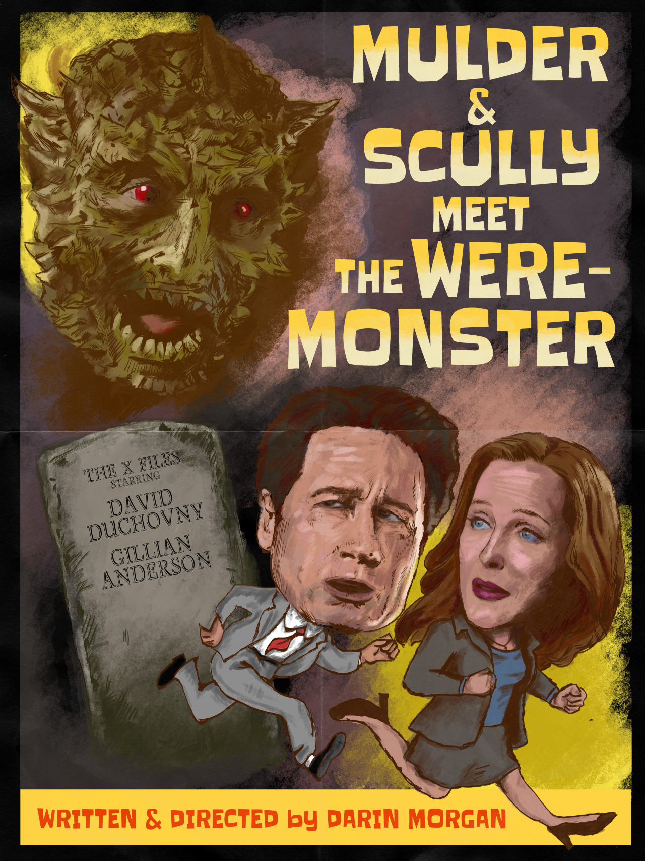 Mulder & Scully Meet The Were-Monster - Episode 204. Abbott and Costello or the FBI’s spookiest duo? You can also find my poster for last night’s episode on the official X-Files FB and Twitter.