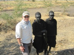 <p>Maasai youth wearing the black garment and mask of manhood…just a few weeks after their circumcisions, done with a blade in front of elder men, with no pain meds. And, if they cry… shed just one tear, no woman will every marry such a male. Maasai warriors in training.  They wear this as protection. This is how my day’s adventure began.

<a href="http://dominoadventure.tumblr.com/" target="_blank">http://dominoadventure.tumblr.com/</a> the other link is not correct (THANK YOU Debra Lovey)</p>