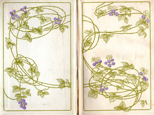 michaelmoonsbookshop: michaelmoonsbookshop: Art nouveau influence decorative end papers on a poetry 