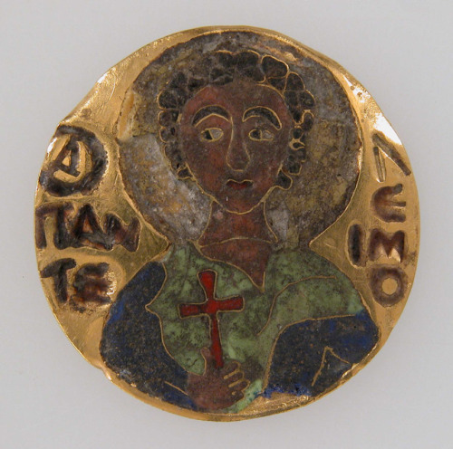 met-medieval-art:Roundel of Saint Panteleimon, Medieval ArtMedium: Cloisonné enamel, gold (?)