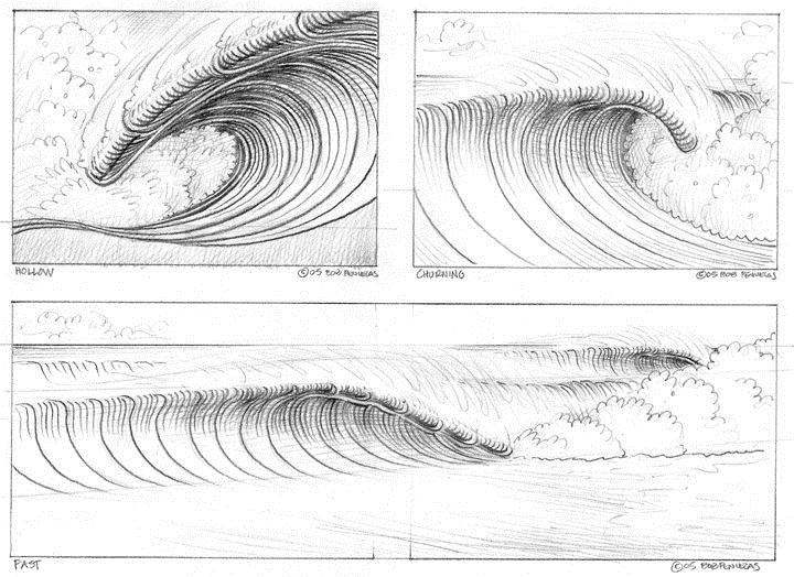 anatoref:  How to Draw a WaveRow 1 &amp; 2Row 3: Left (by Diana Huang), RightRow