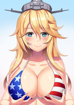 lewderkancollegirls:Iowa by artist タコ星人 (@ssccy01, deviantart)