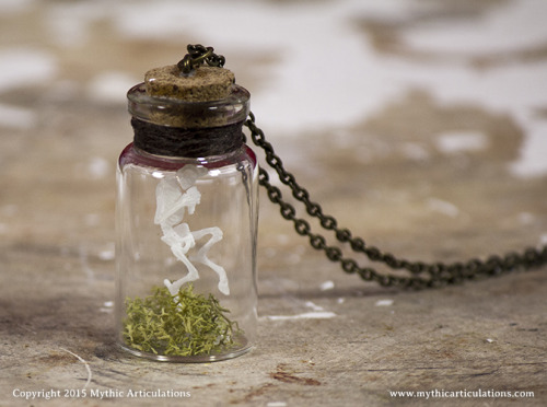 Two new items just listed in my Etsy shop. Tiny Mermaid in a bottle necklace.Tiny Faun in a bottle n