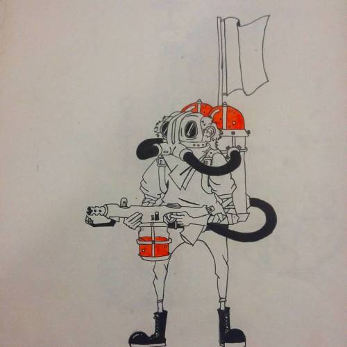 Orange soda infantry #art #drawing #artistoninstagram #flamethrower #orange #highlighter #motorcitym