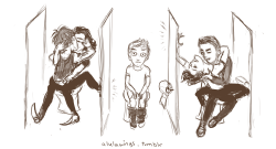 alulawings:  What Happens When Niall Tries to Take a Shit in Backstage BathroomsIt’s Ula’s Crazy Hour! When I do super quick sketches of crazy or risqué stuff you suggestI got a prompt for Ziam generally making out, and another for Larry making out