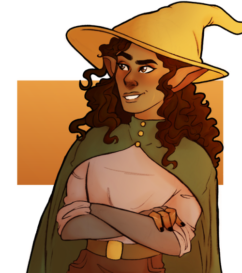 mumblish:hehe its taako[image description: a drawing of Taako from the waist up in front of a mostly