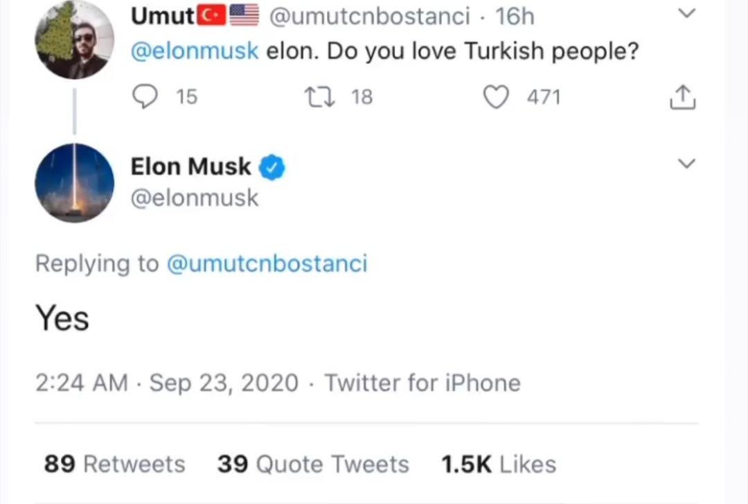 Elon musk bence de Türk...