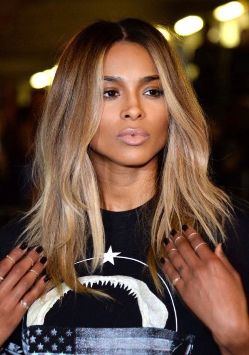 Ciara medium hairstyle ombre hair