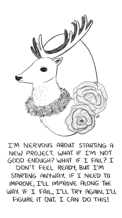 jellyfishsimulacrum: [Image description: drawing of a deer wearing a floral wreath above a caption t